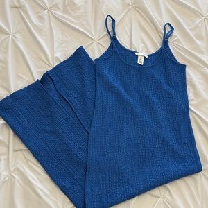 Royal Blue Crinkle Maxi Dress